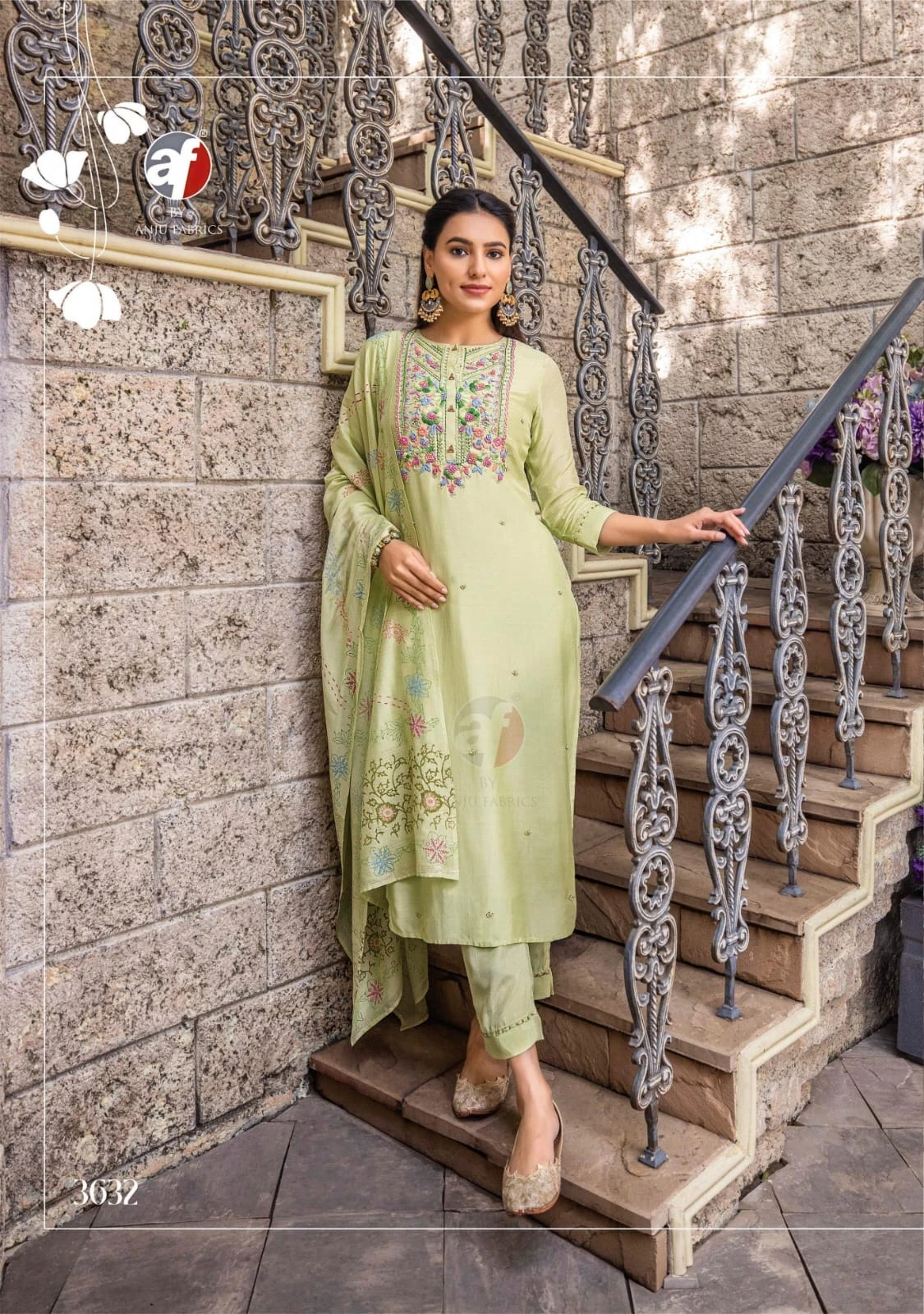 Anju Fabric Golden Meadows Vol 3 Pure Muslin Wholesale Fancy Readymade Salwar Suit Catalog — Wholesale Salwar Suits, Anju fabric wholesale from Surat - Gallery Image 2